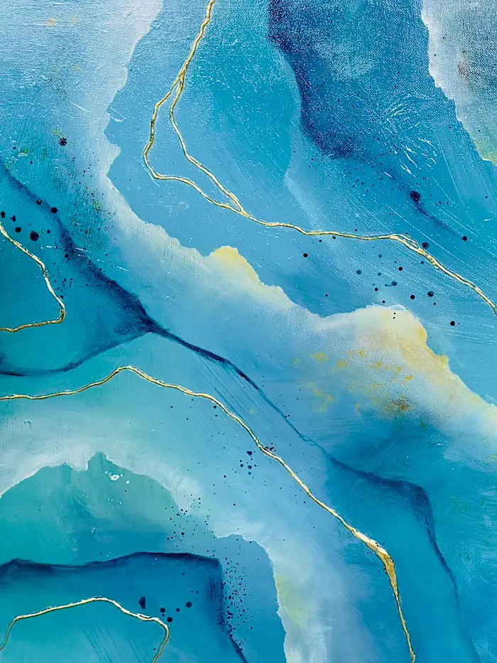 NEW Marble Marvel – Acrylics & Golden Leaf