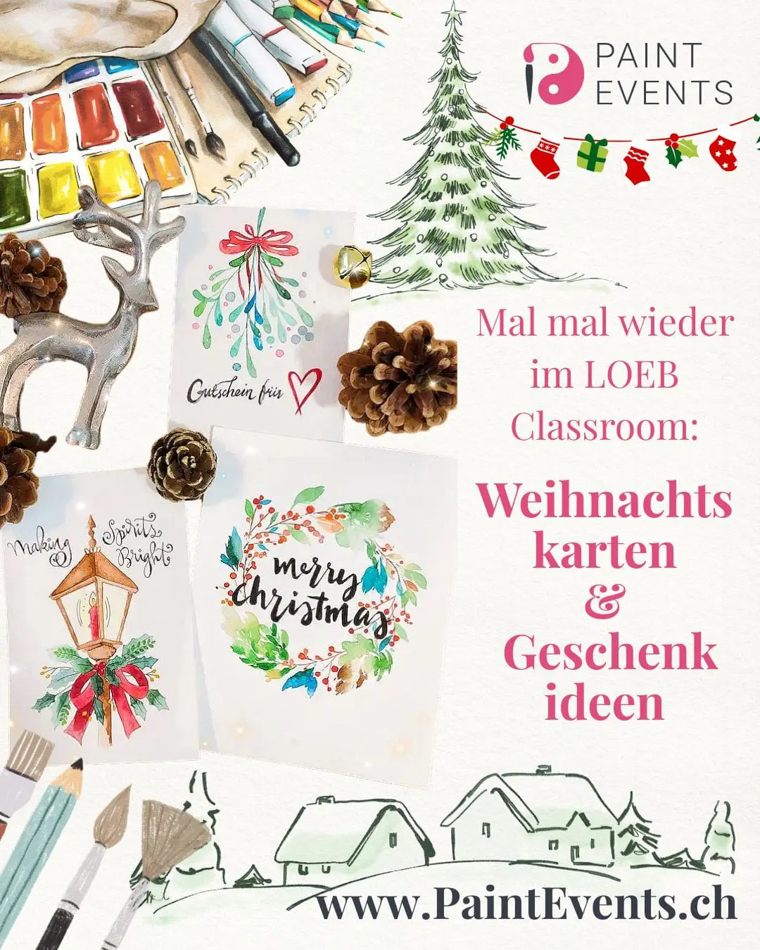 Red-Beige-Green-Vintage-Illustrated-Christmas-Market-Instagram-Post