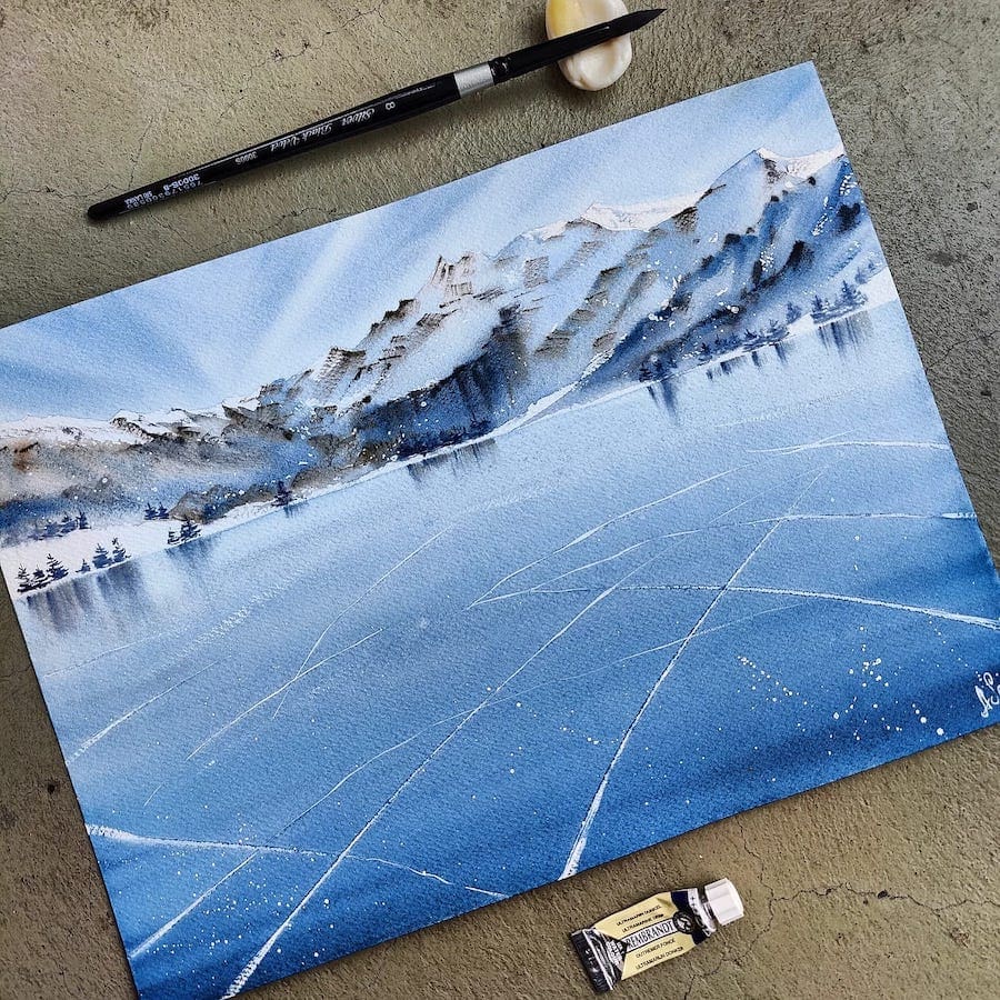 Guided Painting: Icescape (watercolor)