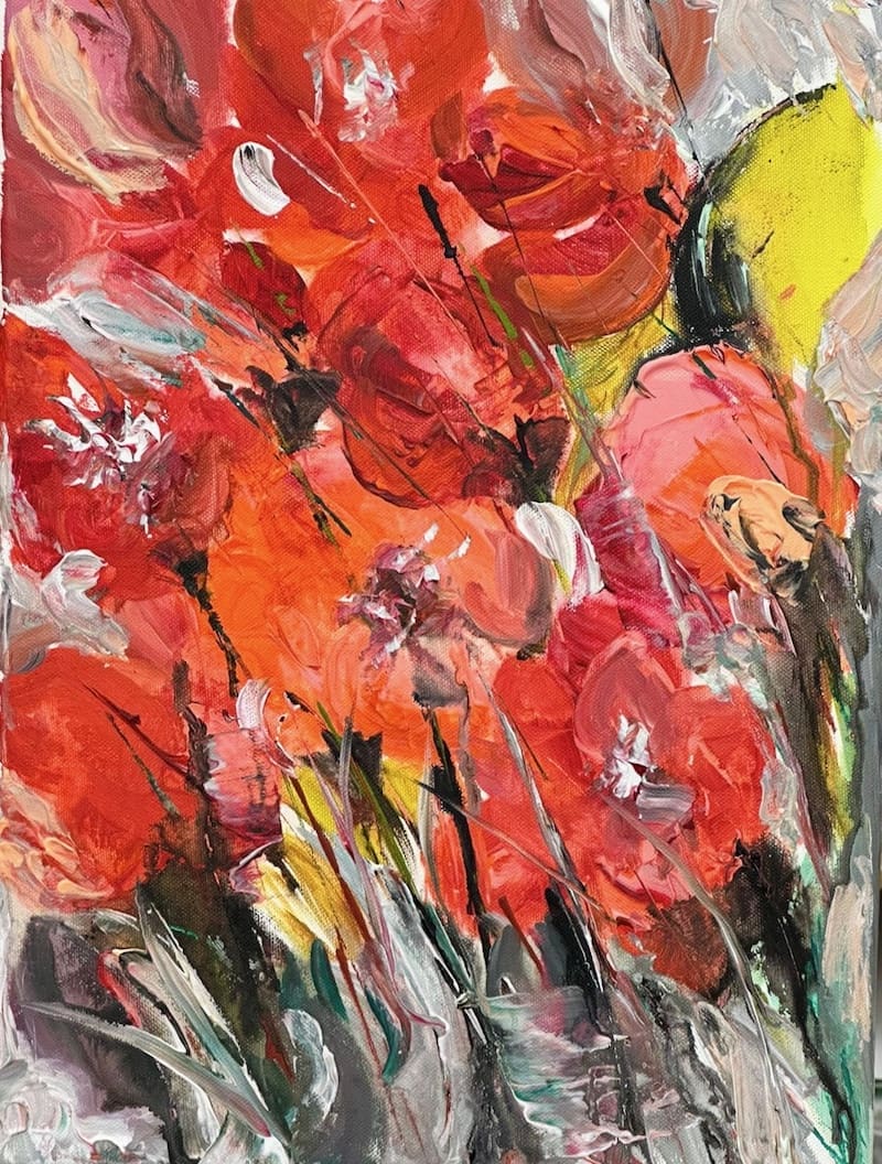 Abstract Painting: Field of Flowers