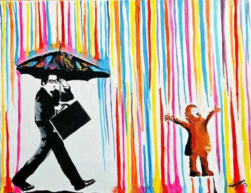 Paint like Banksy: Colored Rain