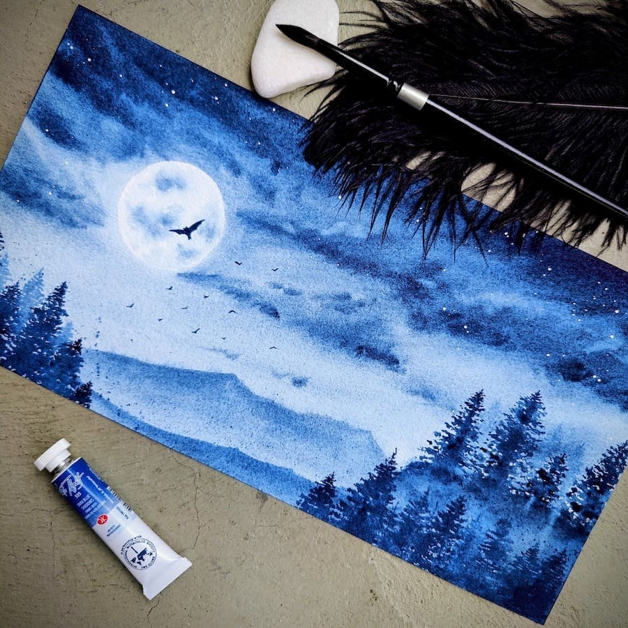 Halloween Special: Spooky Night (watercolor)